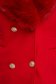 Piros szűkített szövetkabát gyapjúból szőrme gallérral 6 - StarShinerS.hu