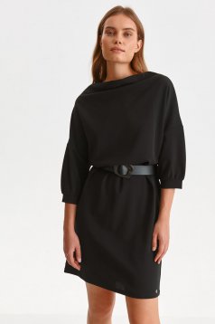 Fekete egyenes jersey ruha