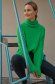 Zöld magas nyakú pulóver bolyhos anyagból 2 - StarShinerS.hu