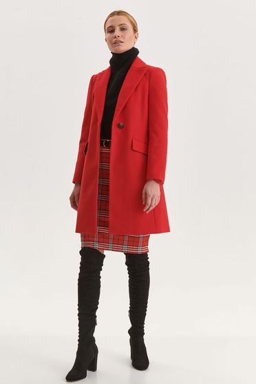 Casual kabátok, Szövetkabát piros szövetből szűkített - StarShinerS.hu