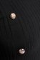 Fekete pamutból készült csíkozott anyagú pulóver magas gallérral és dekoratív gombokkal 5 - StarShinerS.hu