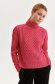 Pink kötött bő szabású pulóver magas gallérral 1 - StarShinerS.hu