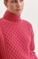 Pink kötött bő szabású pulóver magas gallérral 5 - StarShinerS.hu