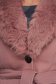 Púder rózsaszinű szűkített szövetkabát gyapjúból szőrmével eltávolítható gallérral 6 - StarShinerS.hu
