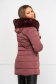 Pink midi vízlepergető dzseki eltávolítható kapucnival műszőrme díszítéssel 2 - StarShinerS.hu