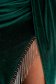 Zöld bársony midi ceruza ruha rojtokkal díszített 5 - StarShinerS.hu