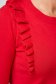 Piros kötött szűk szabású fodros pulóver puha anyagból 4 - StarShinerS.hu