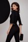 Fekete szűkített pamutból készült női ing bross kiegészítővel gyöngy díszítéssel 2 - StarShinerS.hu