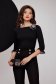 Fekete szűkített pamutból készült női ing bross kiegészítővel gyöngy díszítéssel 1 - StarShinerS.hu