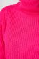 Pink kötött bő szabású pulóver magas gallérral 5 - StarShinerS.hu