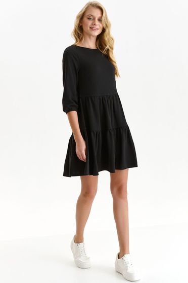 Kismama ruhák, Fekete bő szabású rövid ruha vékony anyagból - StarShinerS.hu