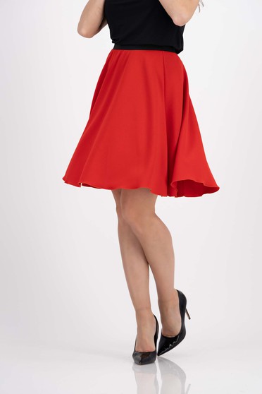 Női szoknyák ,  méret: L, Piros midi krepp harang alakú szoknya gumirozott derékrésszel - StarShinerS - StarShinerS.hu
