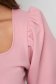 Púder rózsaszín krepp szűk szabású női blúz bő ujjú mandzsettával - StarShinerS 5 - StarShinerS.hu