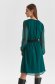 Sötétzöld rövid bő ujjú muszlin ruha harang alakú gumirozott derékrésszel 3 - StarShinerS.hu