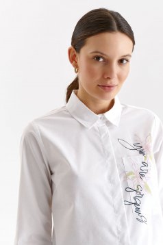 Női ing fehér vékony anyag bő szabású asszimmetrikus