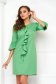 Világos zöld rövid bő szabású fodros ruha enyhén rugalmas szövetből - StarShinerS 1 - StarShinerS.hu