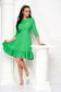 Világos zöld rövid krepp harang ruha kerekített dekoltázssal - StarShinerS 6 - StarShinerS.hu