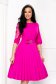Pink harang rakott, pliszírozott ruha enyhén rugalmas szövetből 3d virágos díszítéssel kivágott ujjrészekkel 4 - StarShinerS.hu