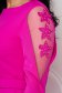 Pink harang rakott, pliszírozott ruha enyhén rugalmas szövetből 3d virágos díszítéssel kivágott ujjrészekkel 5 - StarShinerS.hu