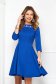 Kék rövid harang ruha enyhén rugalmas szövetből virágos hímzéssel - StarShinerS 1 - StarShinerS.hu