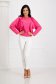 Pink bő szabású fodros georgette női blúz 3 - StarShinerS.hu