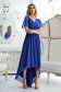 Kék muszlin aszimetrikus harang ruha csillogó díszítésekkel 3 - StarShinerS.hu