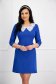 Kék rövid galléros hímzett harang ruha enyhén rugalmas szövetből - StarShinerS 1 - StarShinerS.hu