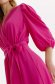 Pink rövid bő ujjú ruha harang alakú gumirozott derékrésszel vékony anyagból 5 - StarShinerS.hu