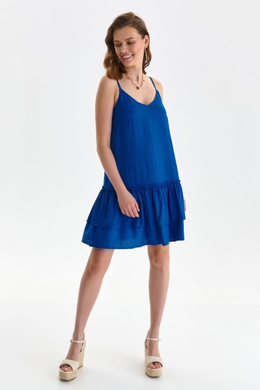 Bő ruhák, Ruha kék vékony anyag rövid bő szabású állítható pántokkal ellátott - StarShinerS.hu