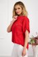 Bő szabású piros muszlin női blúz kreppes anyagal 3 - StarShinerS.hu