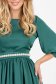 Zöld vékony szatén anyagú midi harang ruha öv tipusú kiegészitővel gyöngy díszítéssel - StarShinerS 4 - StarShinerS.hu