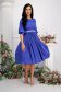 Kék vékony szatén anyagú midi harang ruha öv tipusú kiegészitővel gyöngy díszítéssel - StarShinerS 6 - StarShinerS.hu