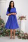 Kék vékony szatén anyagú midi harang ruha öv tipusú kiegészitővel gyöngy díszítéssel - StarShinerS 4 - StarShinerS.hu