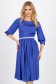 Kék vékony szatén anyagú midi harang ruha öv tipusú kiegészitővel gyöngy díszítéssel - StarShinerS 1 - StarShinerS.hu