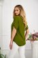 Bő szabású khaki zöld muszlin női blúz kreppes anyagal 3 - StarShinerS.hu