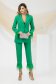 Női kosztüm zöld enyhén rugalmas szövetből tollas díszítés karcsusított szabású 4 - StarShinerS.hu