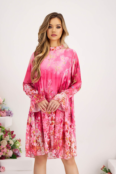 Kismama ruhák, Ruha muszlin rakott, pliszírozott rövid bő szabású virágmintás - StarShinerS.hu