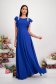 Kék muszlin hosszú harang ruha fodros és gyöngy díszítéssel - StarShinerS 2 - StarShinerS.hu