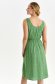 Zöld vékony harang alakú ruha gumirozott derékrésszel gomb kiegészítőkkel derékban zsinóros 3 - StarShinerS.hu