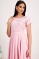 Világos rózsaszínű muszlin midi harang ruha gumirozott derékrésszel virágos hímzéssel - StarShinerS 4 - StarShinerS.hu