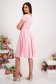 Világos rózsaszínű muszlin midi harang ruha gumirozott derékrésszel virágos hímzéssel - StarShinerS 3 - StarShinerS.hu