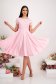 Világos rózsaszínű muszlin midi harang ruha gumirozott derékrésszel virágos hímzéssel - StarShinerS 5 - StarShinerS.hu