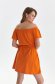 Narancssárga vékony anyagú rövid harang ruha vállak nélkül övvel 3 - StarShinerS.hu