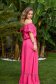 Pink könnyed anyagú harang egy vállas ruha gumirozott derékrésszel 4 - StarShinerS.hu