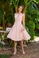 Világos rózsaszínű könnyed anyag rövid harang ruha 3 - StarShinerS.hu