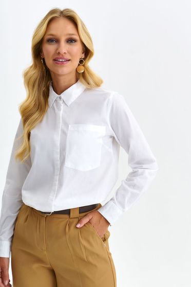 Női ingek, Puplin bő szabású fehér női ing - StarShinerS.hu