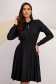 Georgette midi harang ruha - fekete, gumirozott derékrésszel, övvel ellátva - StarShinerS 6 - StarShinerS.hu