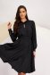 Georgette midi harang ruha - fekete, gumirozott derékrésszel, övvel ellátva - StarShinerS 1 - StarShinerS.hu