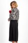 Muszlin és rugalmas szövetü női kosztüm - fekete, bross kiegészítővel - StarShinerS 2 - StarShinerS.hu
