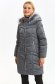 Szürke lenyűgöző Top Secret kabát egyenes szabással és környezetbarát szőrme betétekkel a kapucniján 4 - StarShinerS.hu